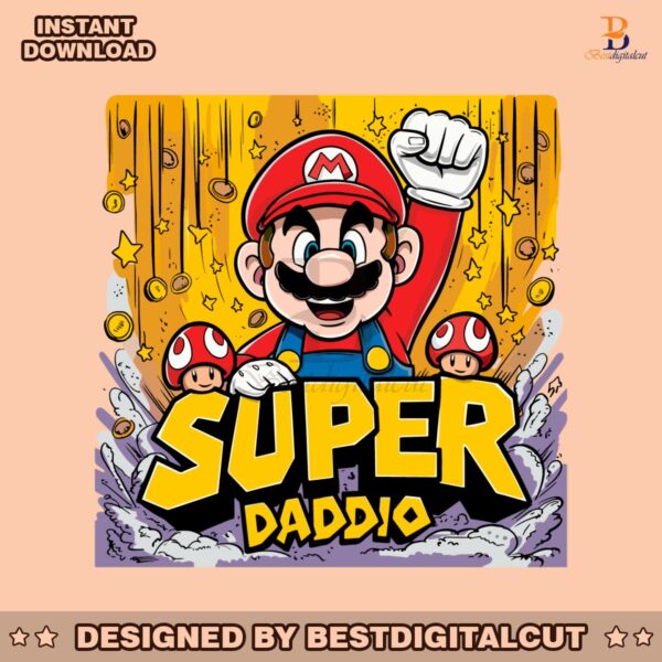 super-daddio-funny-dad-mario-svg