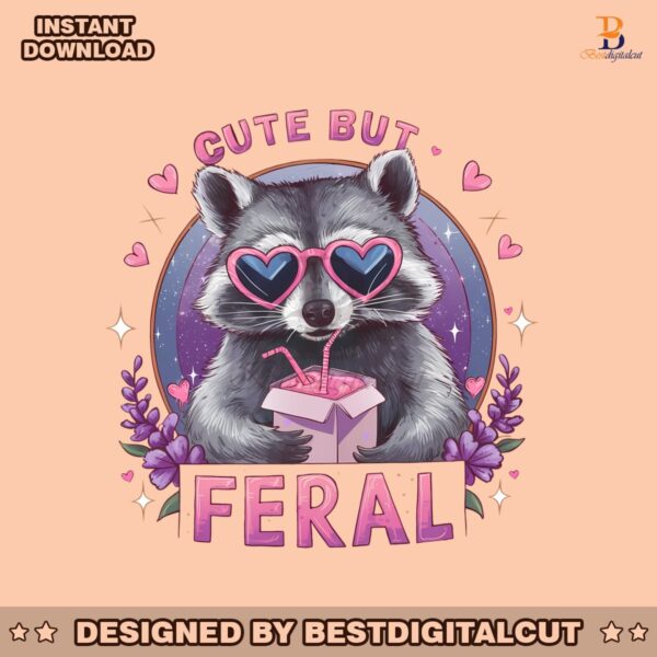 floral-racoon-cute-but-feral-png