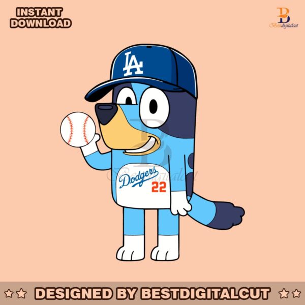 bluey-la-dodgers-baseball-cartoon-svg