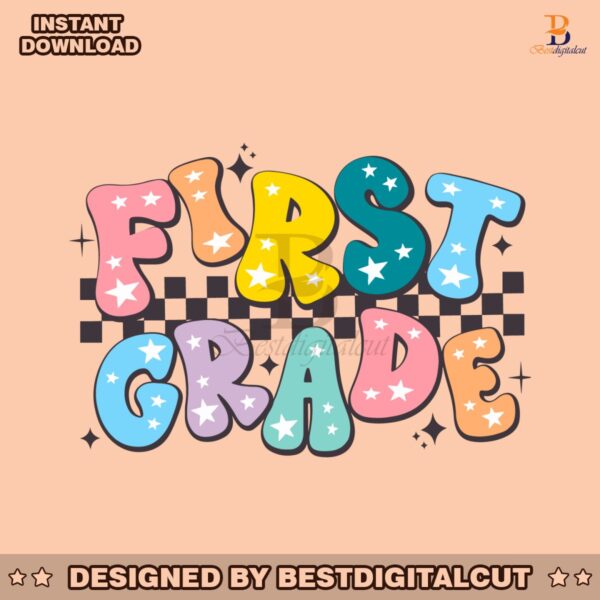 checkered-first-grade-first-day-of-school-svg