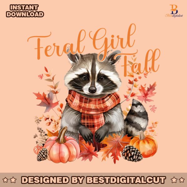 feral-girl-fall-raccoon-autumn-png