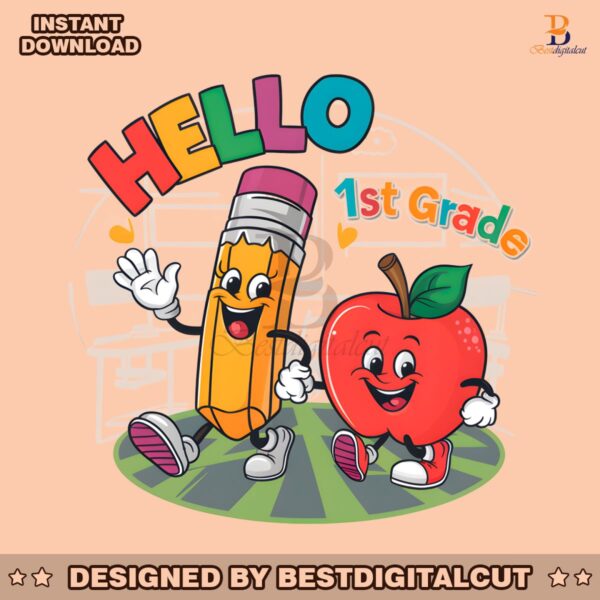 cute-hello-1st-grade-pencil-apple-png