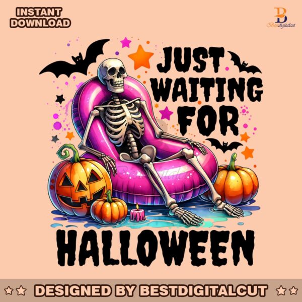 just-waiting-for-halloween-skeleton-pumpkin-png