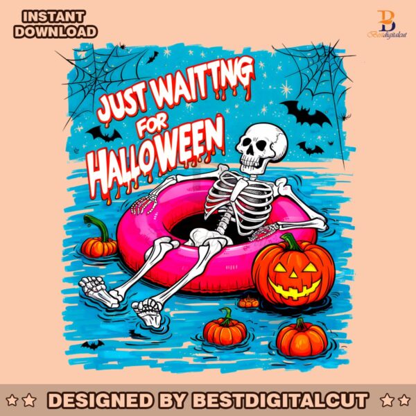 just-waiting-for-halloween-skeleton-summer-png