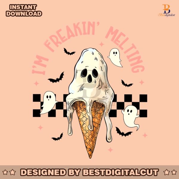 checkered-im-freakin-melting-ghost-ice-cream-png