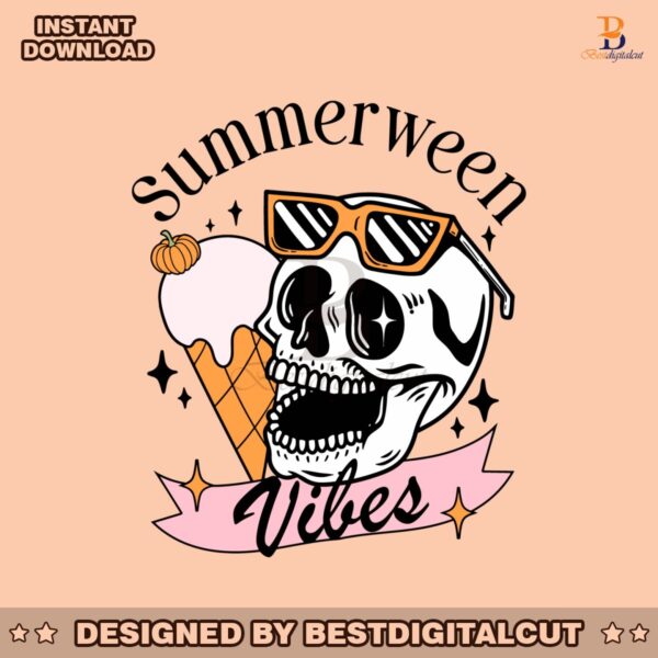 summerween-vibes-skull-ice-cream-cone-svg