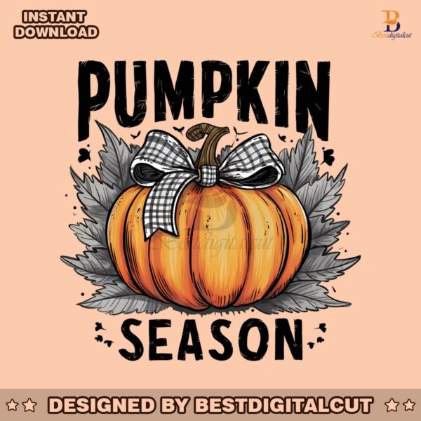 retro-halloween-pumpkin-season-checkered-bow-png