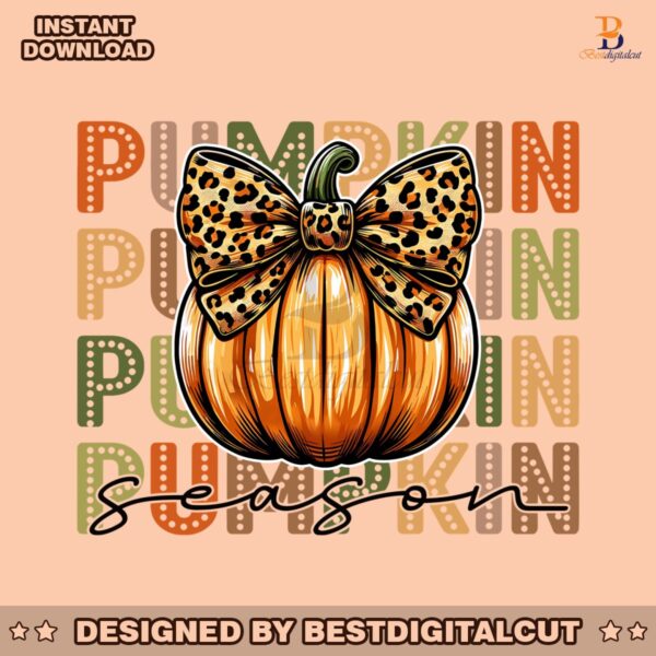 retro-pumpkin-season-leopard-bow-png