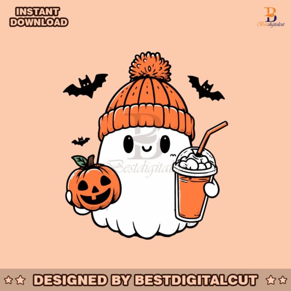 cute-ghost-pumpkin-coffee-fall-season-svg