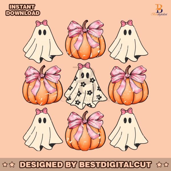 retro-halloween-ghost-pumpkin-pink-bow-png