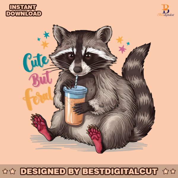 funny-cute-but-feral-raccoon-drinking-png