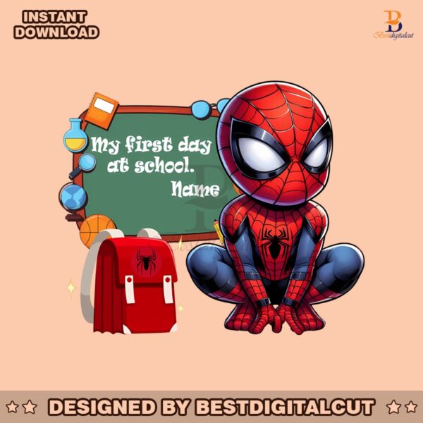 custom-my-first-day-at-school-spiderman-png