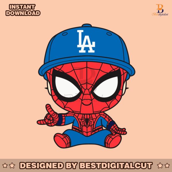 baby-spiderman-los-angeles-dodgers-svg