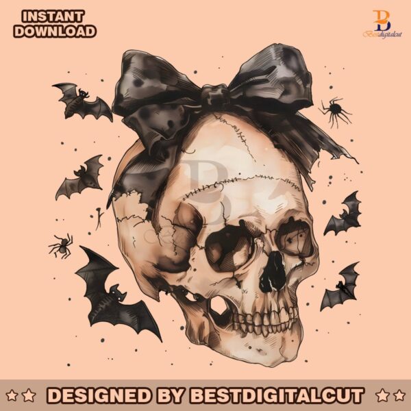 vintage-halloween-skull-bow-gothic-skeleton-png