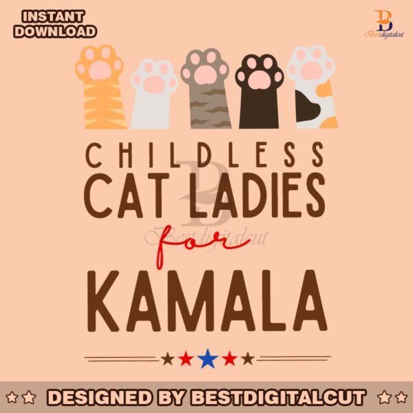 childless-cat-lady-for-kamala-funny-election-svg