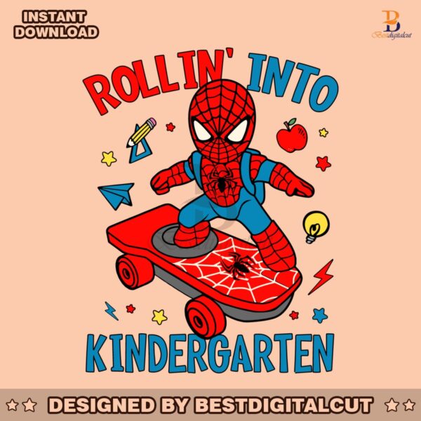 rollin-into-kindergarten-cartoon-spiderman-svg