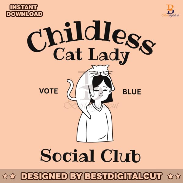 childless-cat-lady-social-club-vote-blue-svg