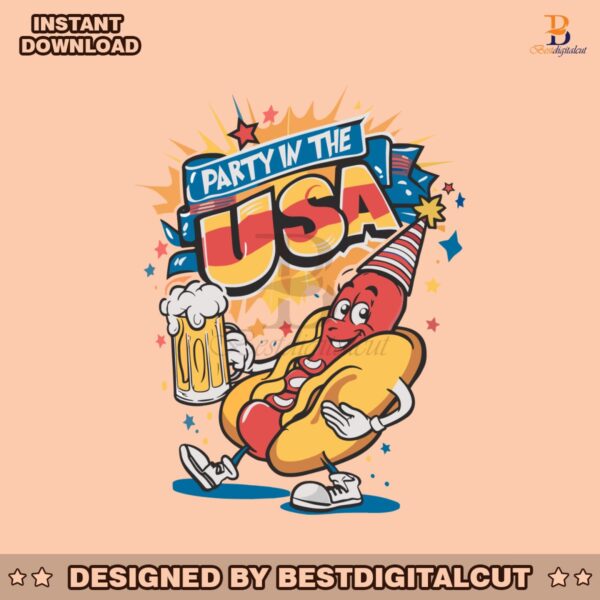 party-in-the-usa-hotdog-beer-freedom-svg