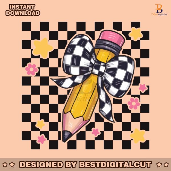 coquette-checkered-pencil-bow-png