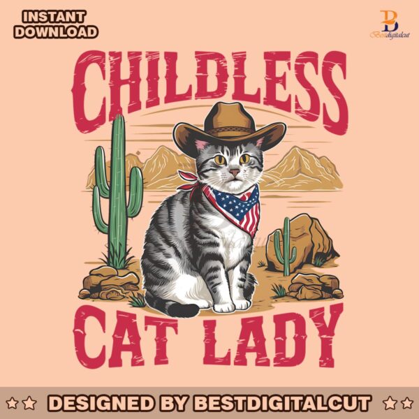 childless-cat-lady-western-cowboy-cat-png