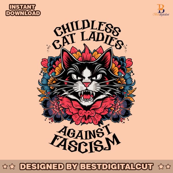 childless-cat-ladies-against-fascism-floral-cat-png