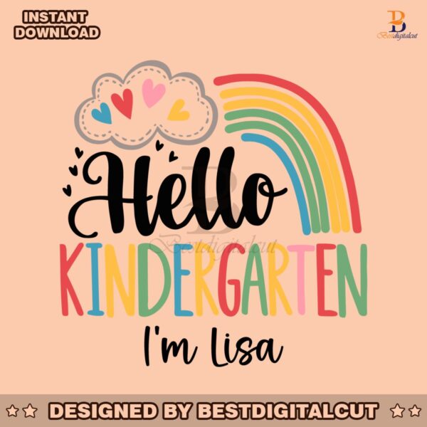 custom-hello-kindergarten-rainbow-svg