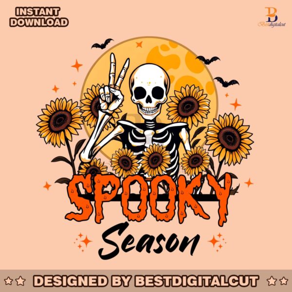 spooky-season-halloween-skeleton-sunflowers-png