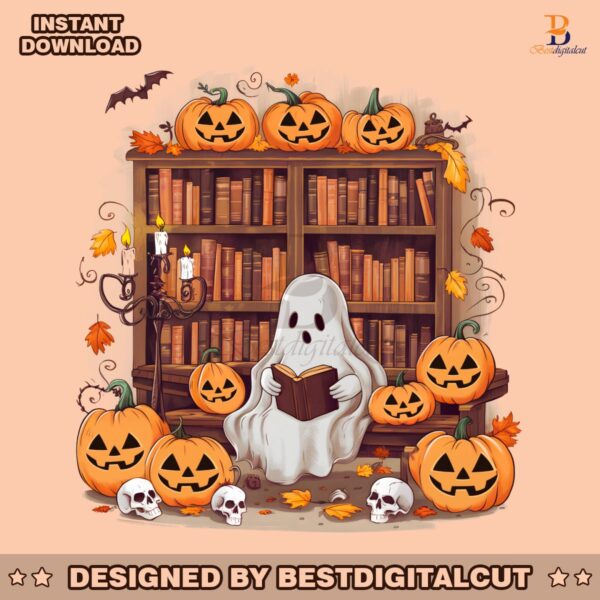 ghost-pumpkin-bookworm-reading-png