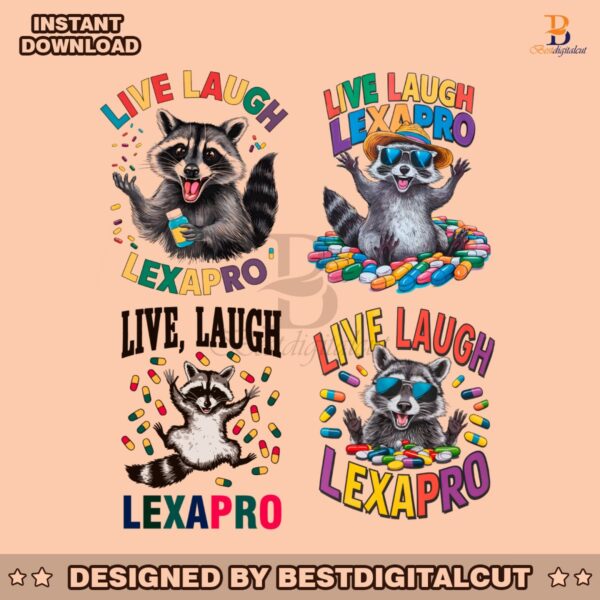 live-laugh-lexapro-raccoon-meme-svg-png-bundle