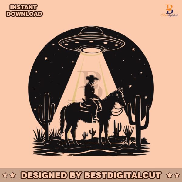 ufo-western-retro-vintage-cowboy-svg