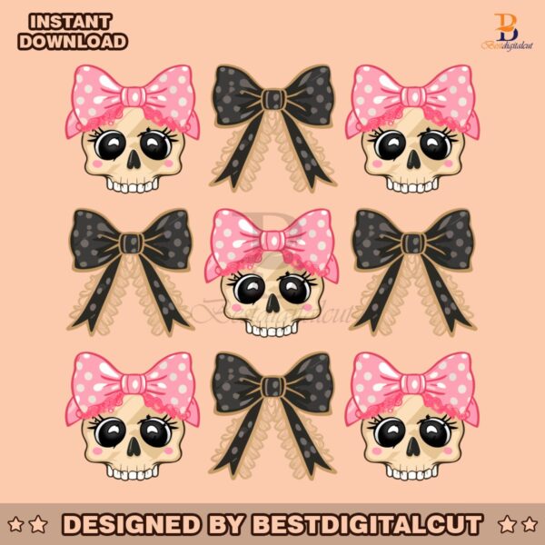 halloween-coquette-skull-black-bow-png