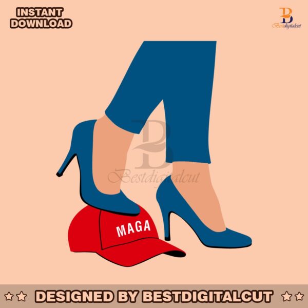 heels-stepping-on-red-maga-hat-svg