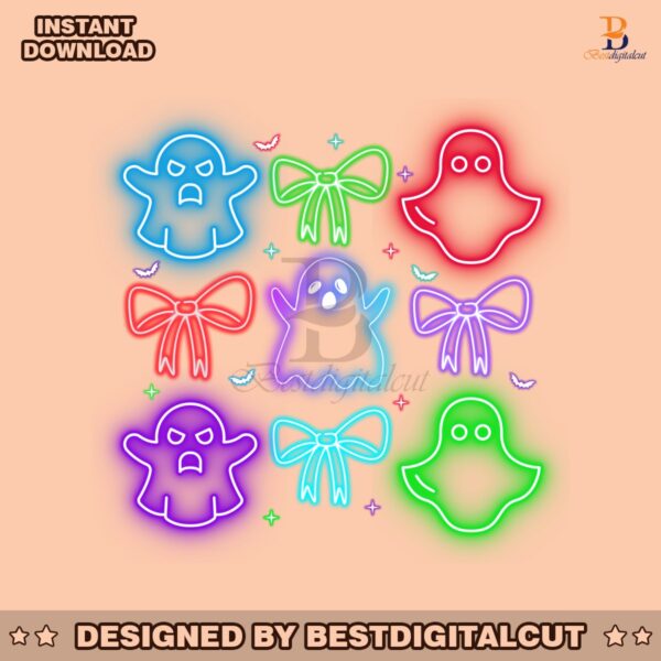 coquette-halloween-neon-bow-ghost-png