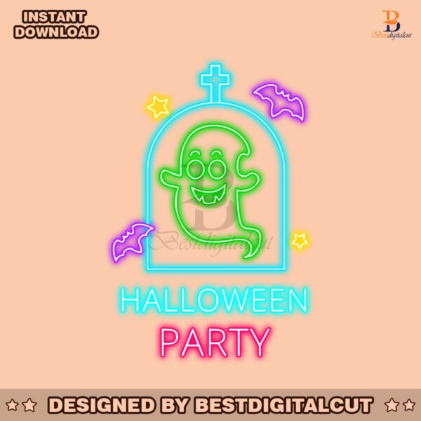 halloween-party-horror-ghost-neon-png