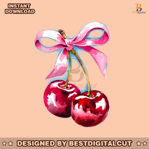 cherry-bow-aesthetic-ribbon-trend-png