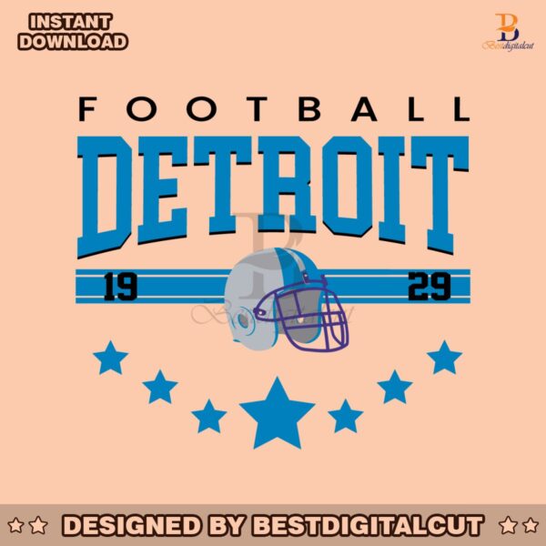 football-detroit-1929-helmet-game-day-svg