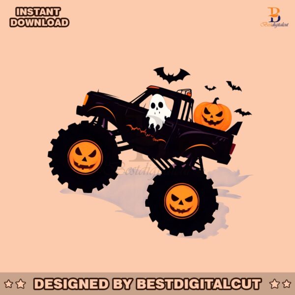 spooky-season-monster-truck-ghost-pumpkin-png