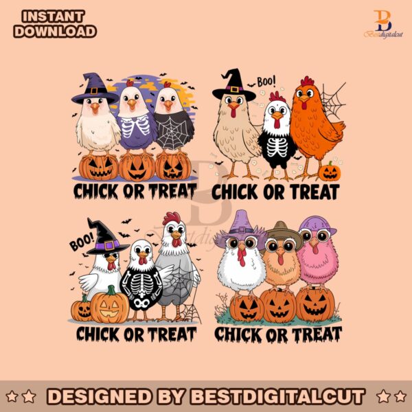 retro-halloween-spooky-chicken-chick-or-treat-png-bundle