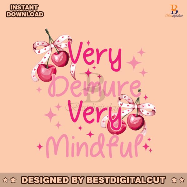 very-demure-very-mindful-very-demure-very-mindful-cherry-bow-svg