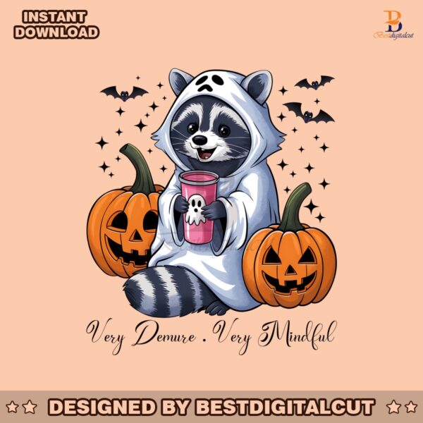 very-demure-very-mindful-very-cutesy-halloween-raccoon-png