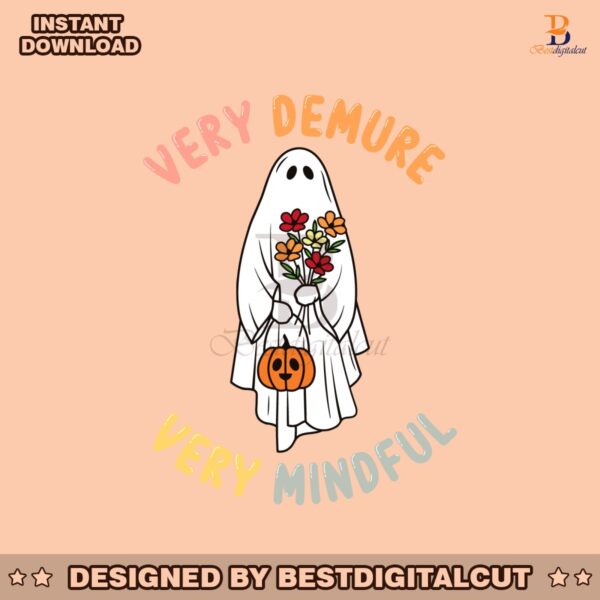 very-demure-very-cutesy-halloween-floral-cute-ghost-svg