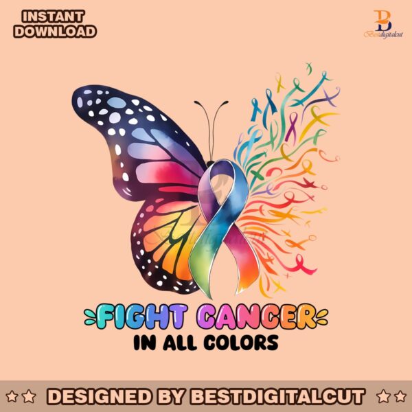 fight-cancer-in-all-color-butterfly-png