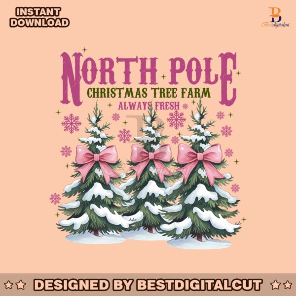 retro-christmas-tree-pink-coquette-bow-north-pole-png