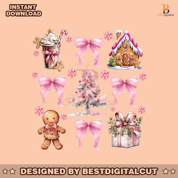 girly-holiday-pink-coquette-christmas-tree-gingerbread-png