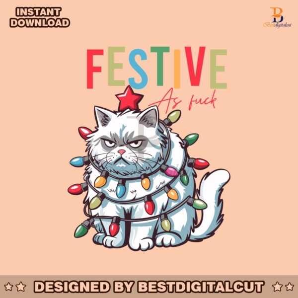 feline-festive-as-fuck-funny-christmas-cat-cute-cat-mom-christmas-tree-svg