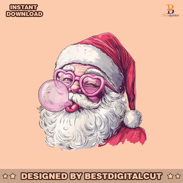 retro-santa-christmas-blowing-bubble-png