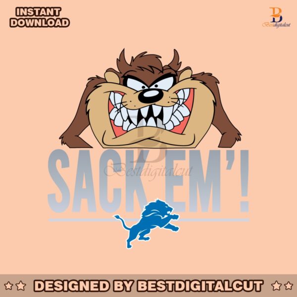 looney-tunes-taz-sack-em-detroit-lions-svg