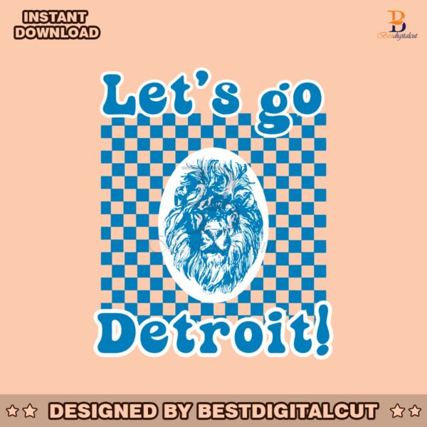 retro-lets-go-detroit-checkered-pattern-lions-mascot-svg