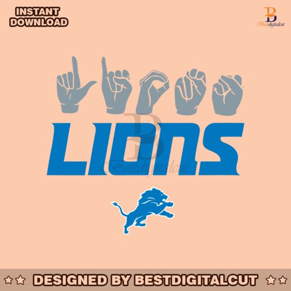 love-sign-lions-football-logo-svg