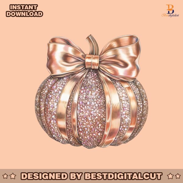 colorful-rose-gold-glitter-pumpkin-png